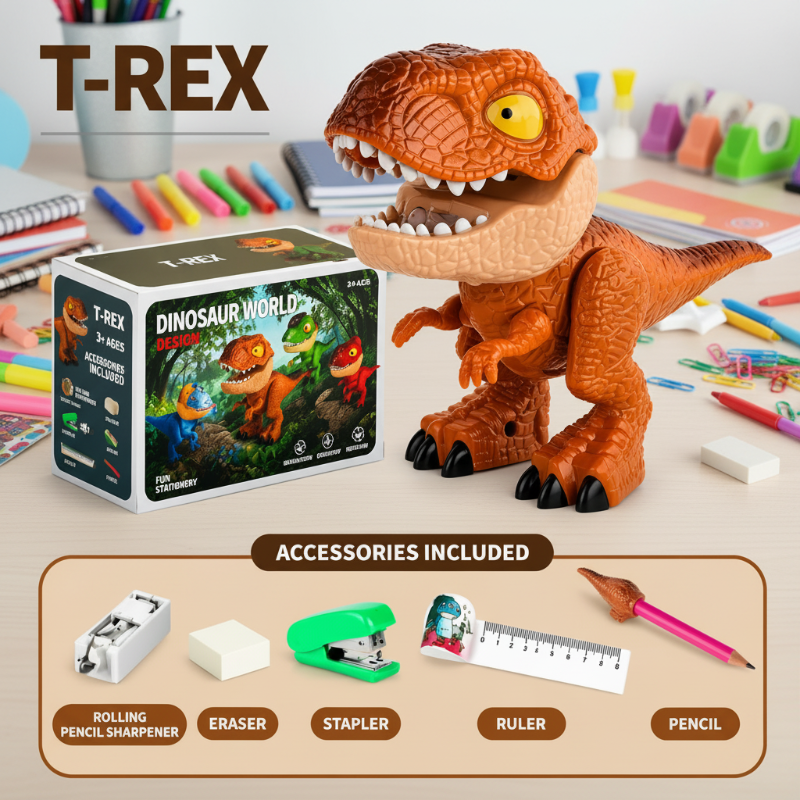 Dinosaur Stationery Toy – Kreativ & lehrreich – 5-in-1-Schreibtischset