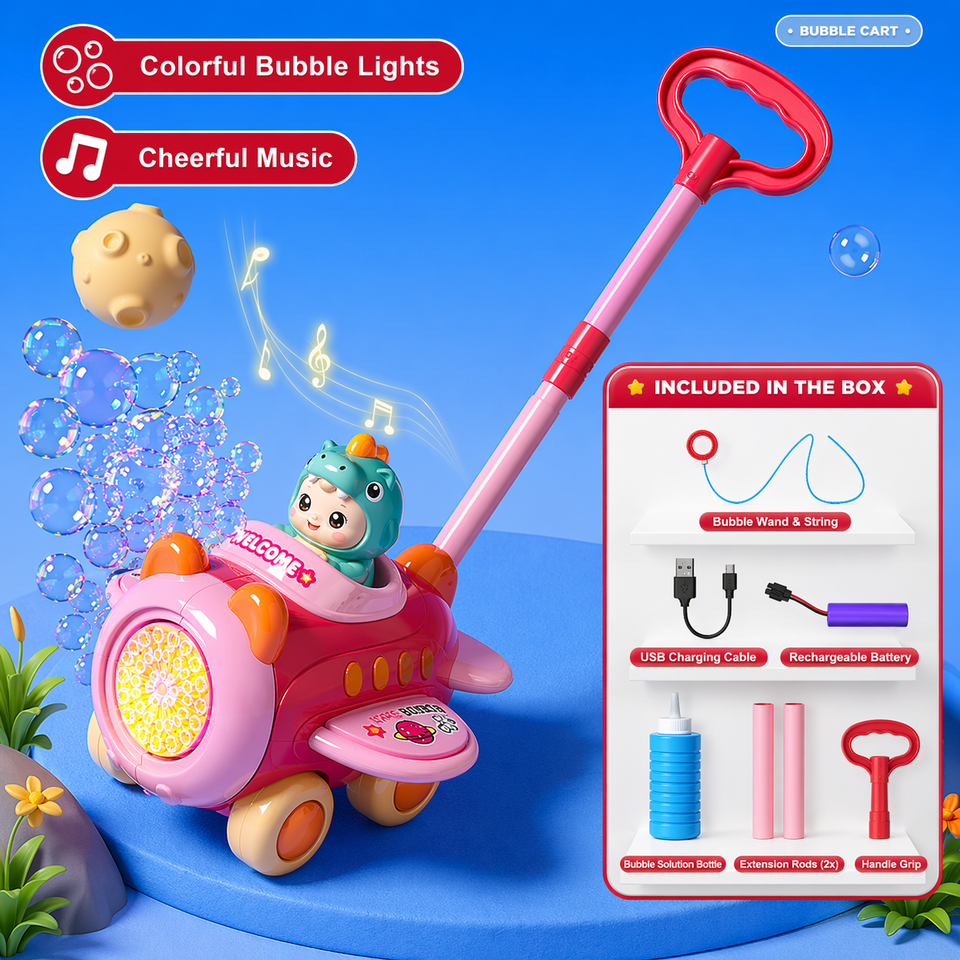 Bubble Blower – Verspielt & lustig – Seifenblasen-Schiebewagen