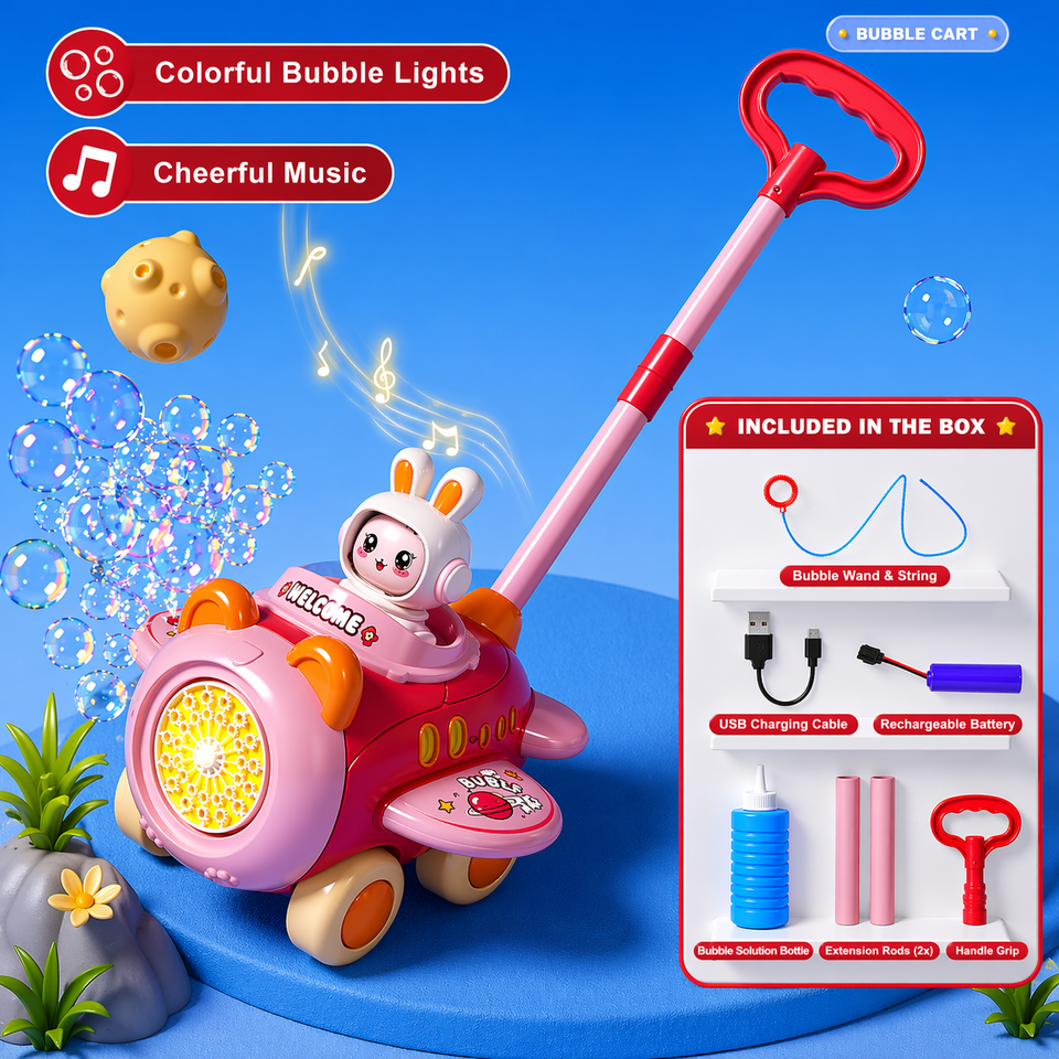 Bubble Blower – Verspielt & lustig – Seifenblasen-Schiebewagen