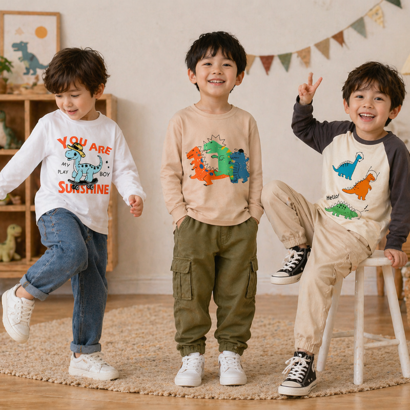 Kids Dinosaur Sweatshirt – Komfort & Stil – Dino-Kinderpullover