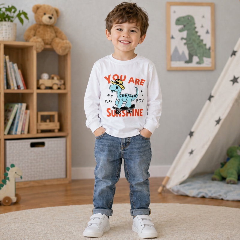 Kids Dinosaur Sweatshirt – Komfort & Stil – Dino-Kinderpullover