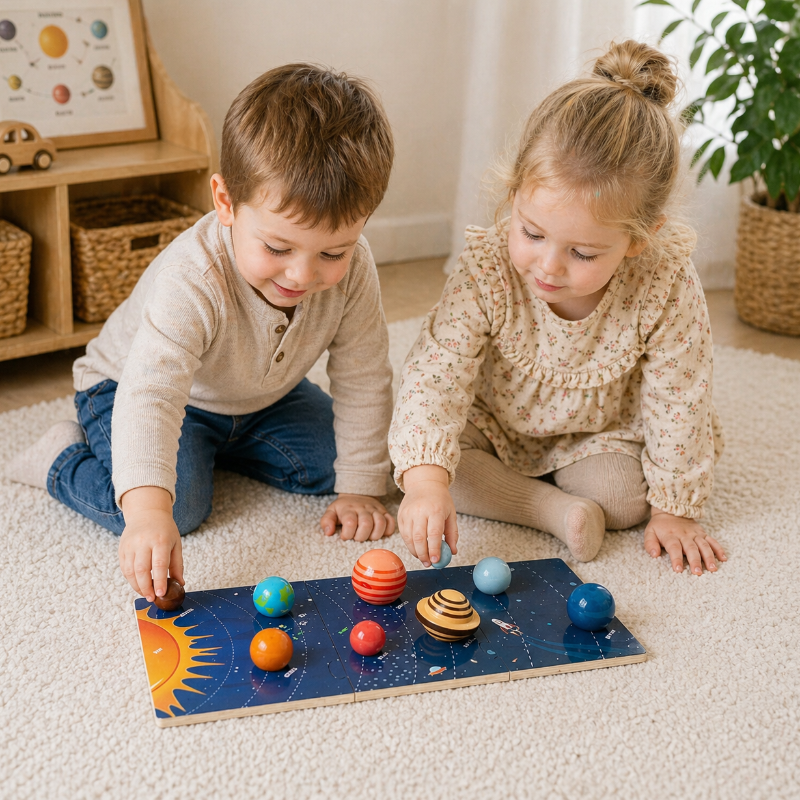Wooden Solar System – Lehrreich & Entdeckungsreich – Planeten-Spielset
