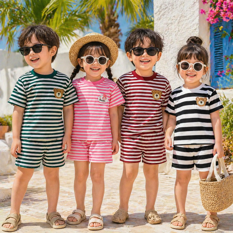 Kids Stripe Outfit – Trendy & bequem – Sommeroutfit für Kinder