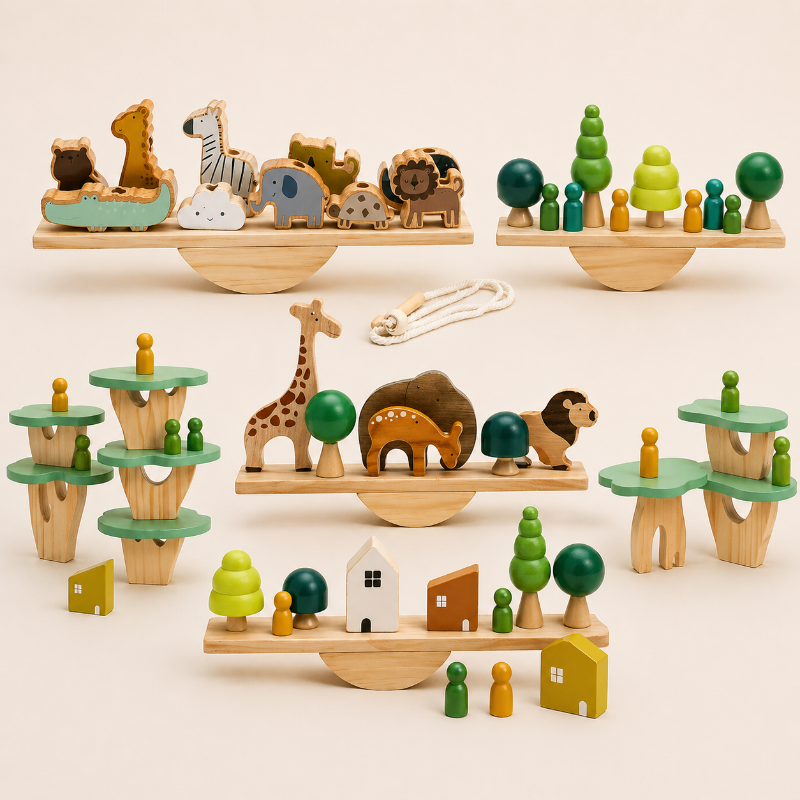 Wooden Forest Blocks – Kreativität & Entwicklung – Stapelspielzeug aus Holz