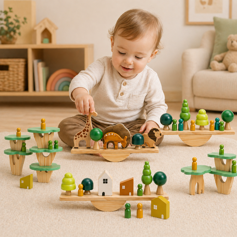 Wooden Forest Blocks – Kreativität & Entwicklung – Stapelspielzeug aus Holz