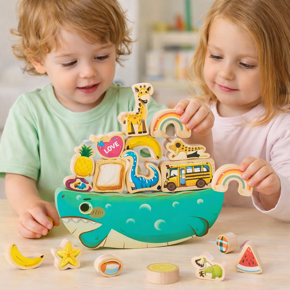 BalanceBuddies – Pädagogisches Gleichgewichts- und Stapelspiel für Kinder