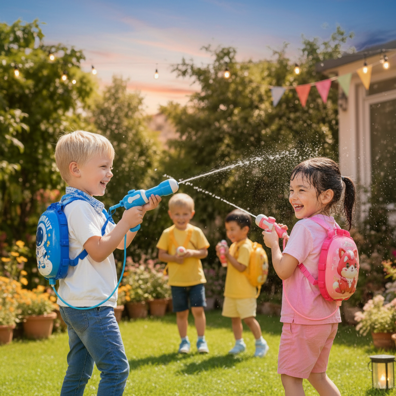 Kids Water Blaster – Verspielt & praktisch – Rucksack mit Wasserpistole