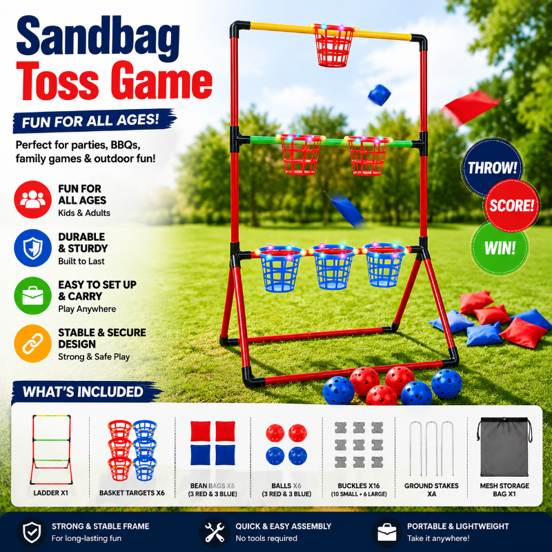 Sandbag Toss Game – Interaktiv & im Freien – Sackhüpfen-Spielset