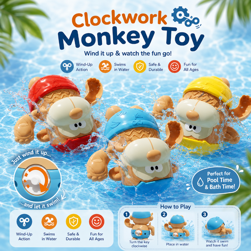 Clockwork Monkey Toy – Spielspaß & Wasserspaß – Aufziehbares Badespielzeug