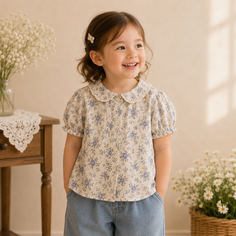 Girls Summer Fashion Top – Leicht & bequem – Vintage-Oberteil für Mädchen