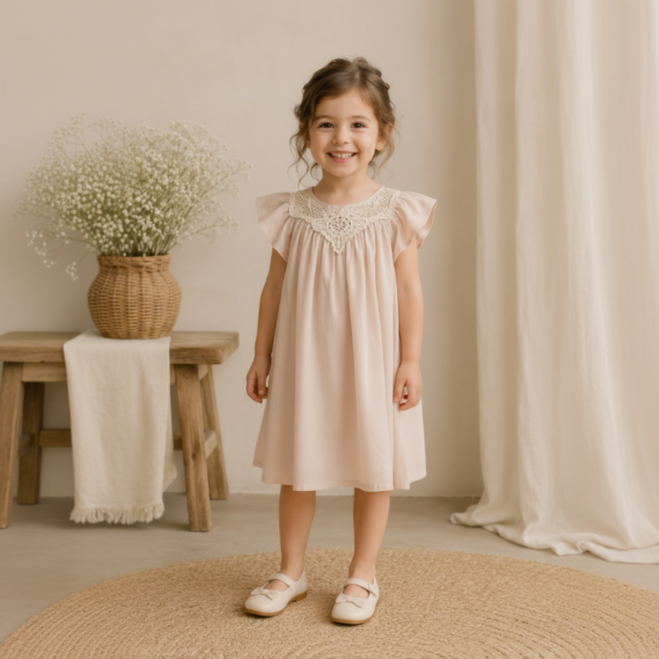Lace Stitching Dress – Eleganz & Komfort – Spitze & Stickereien