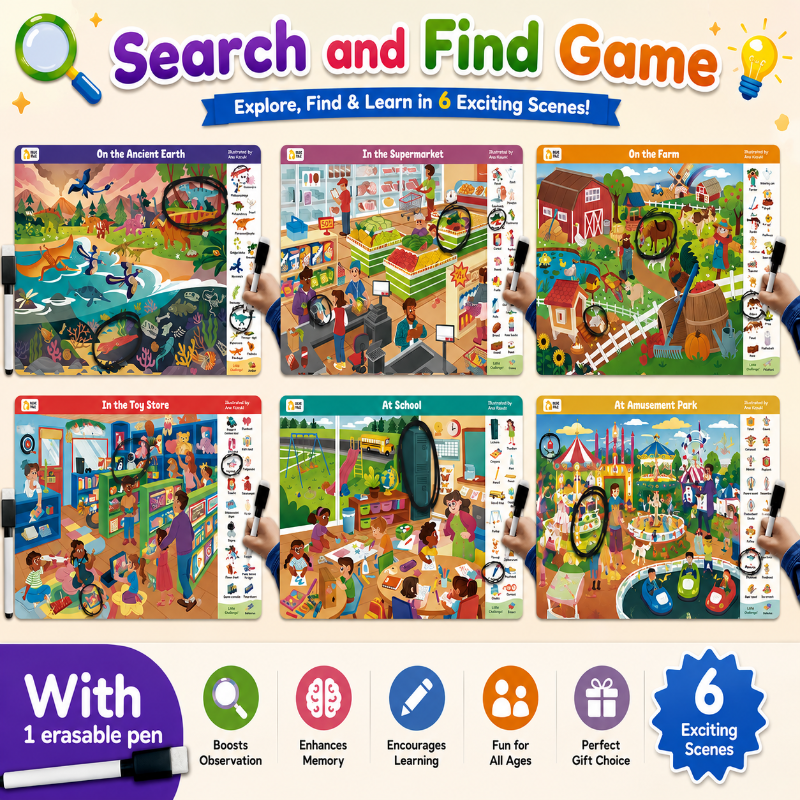 Search and Find Game – Lernen & Spielen – Aktivitätsbuch