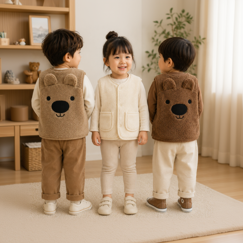 Baby Bear Fleece Vest – Warm & Weich – Kinder-Bärenweste