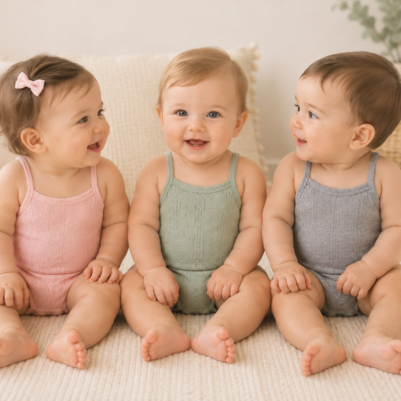 Summer Bodysuit – Leicht & bequem – Gestrickter Baby-Strampler