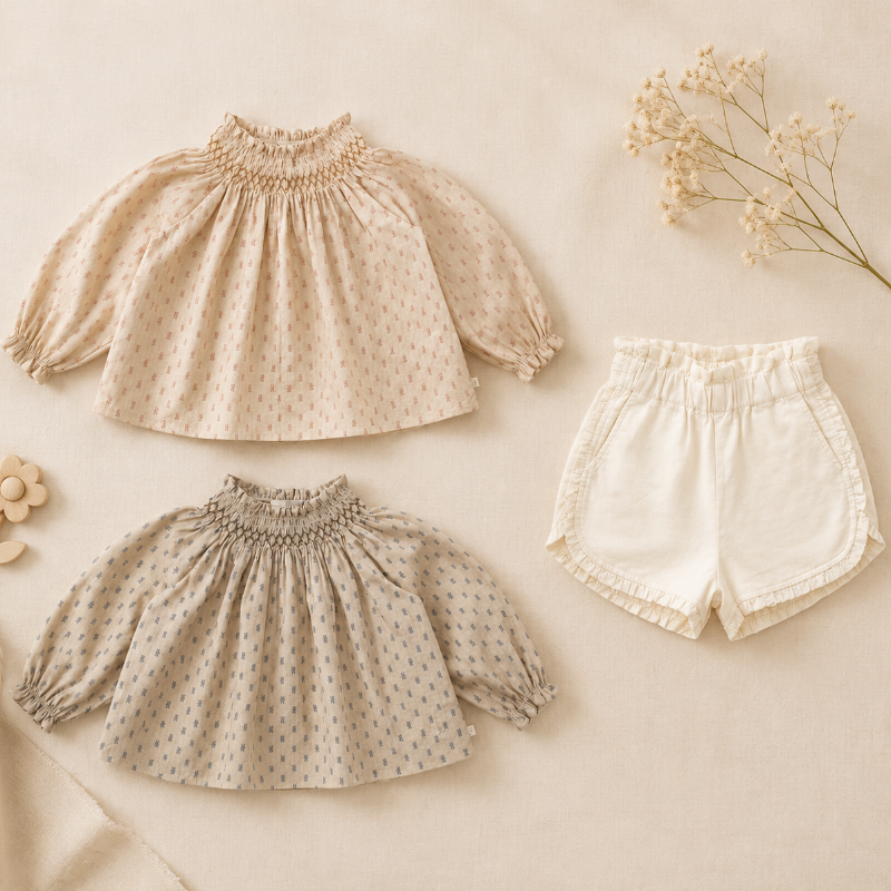 Cotton Shirt & Shorts – Leicht & bequem – Sommer-Set für Kinder