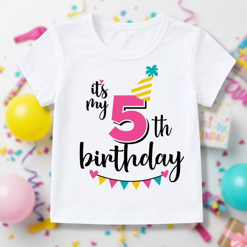 Birthday Graphic Tee – Niedlich & Luftig – Kinder-T-Shirt zum Geburtstag