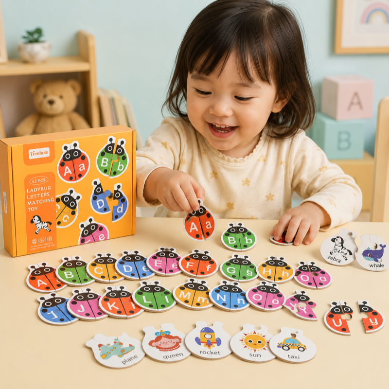 Wooden Letter Matching Game – Lernen & Spielen – Alphabet-Puzzle