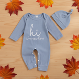 CuddleBaby – Hallo, ich bin neu hier – Set aus Baby-Strampler und Mütze
