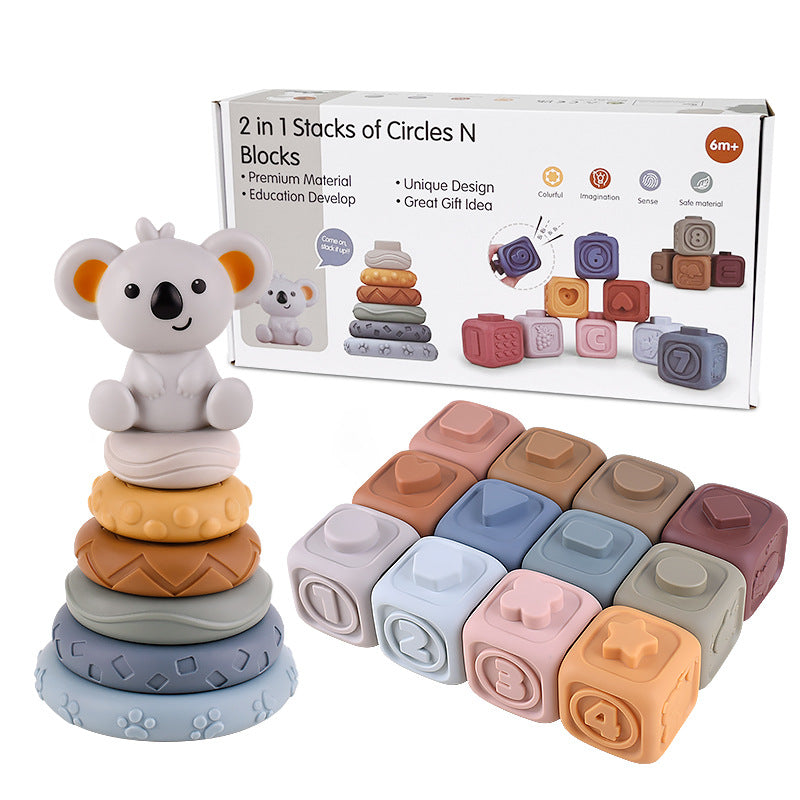 Koala Cubes™ - Zahnfreundlicher Turm - Zahnungsspielzeug