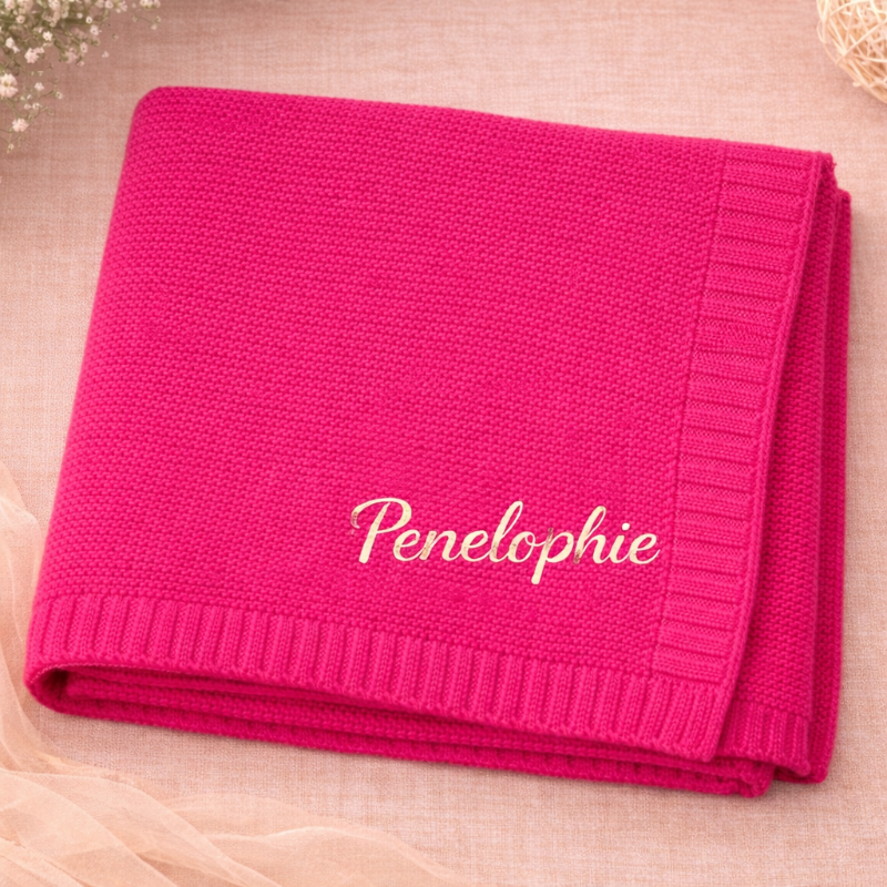 Personalized Baby Blanket – Weich & Einzigartig – Personalisierte, bestickte Baumwolldecke