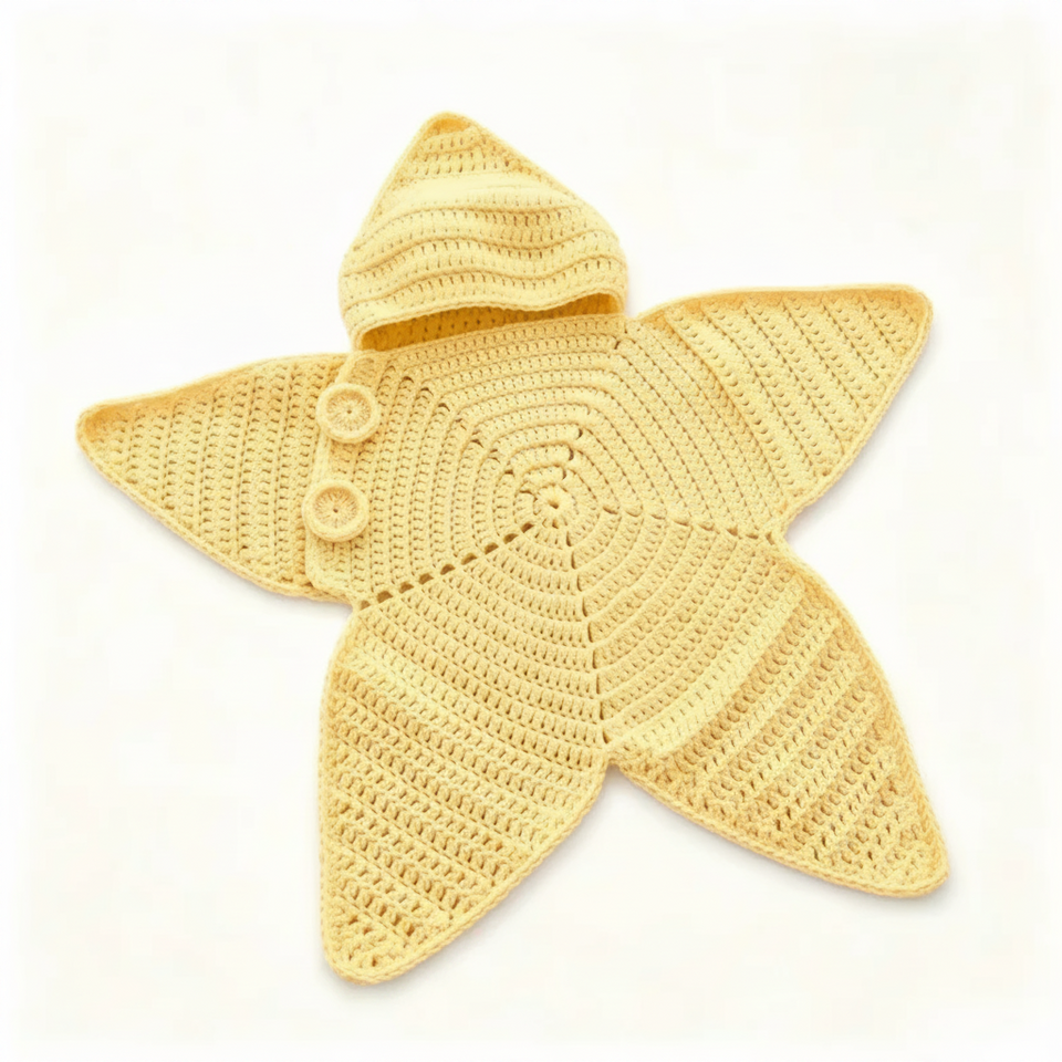 CozyStar – Weich & handgefertigt – Gestrickter Baby-Strampler mit sternförmigem Muster