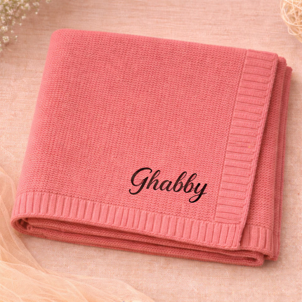 Personalized Baby Blanket – Weich & Einzigartig – Personalisierte, bestickte Baumwolldecke