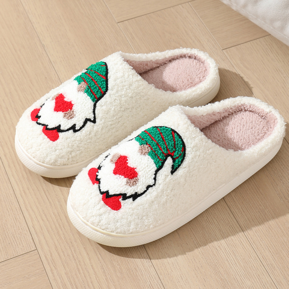 Northern Lights Kids - Warm & Festlich - Plüschgemusterte Weihnachtspantoffeln