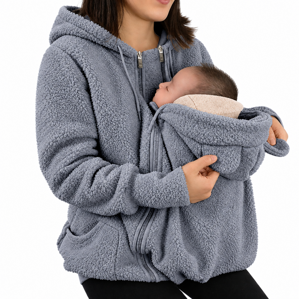 MamaNest – Warm & praktisch – 2-in-1-Tragejacke für Mama und Baby
