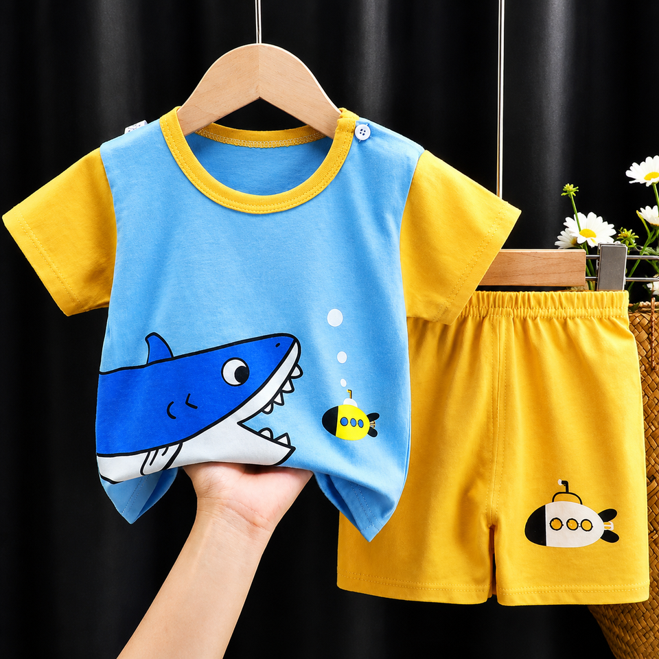 Mini Fashion™ - Löwen-Print - Sommerset für Jungen