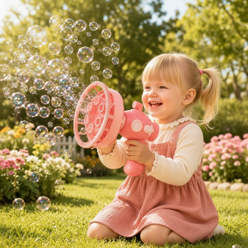 HappyBubbles – Spielerisch & sicher – Seifenblasenpistole für Kinder