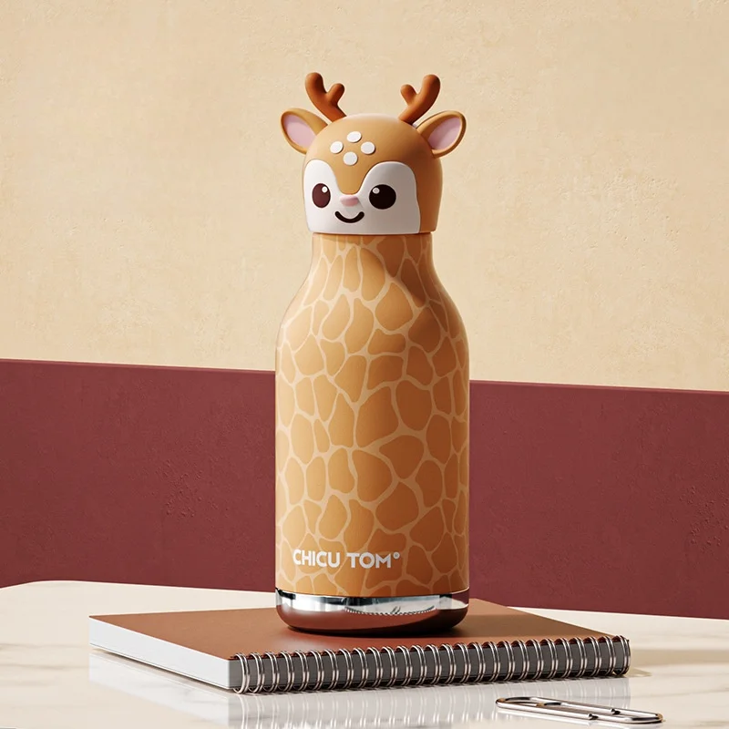 AnimalSip – Niedlich & praktisch – Kinder-Thermosflasche aus Edelstahl mit Tiermotiv