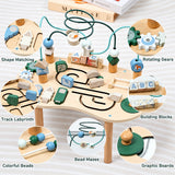 WoodMaze – Spielerisch & lehrreich – Aktivitäts-Tisch aus Holz mit Perlenlabyrinth