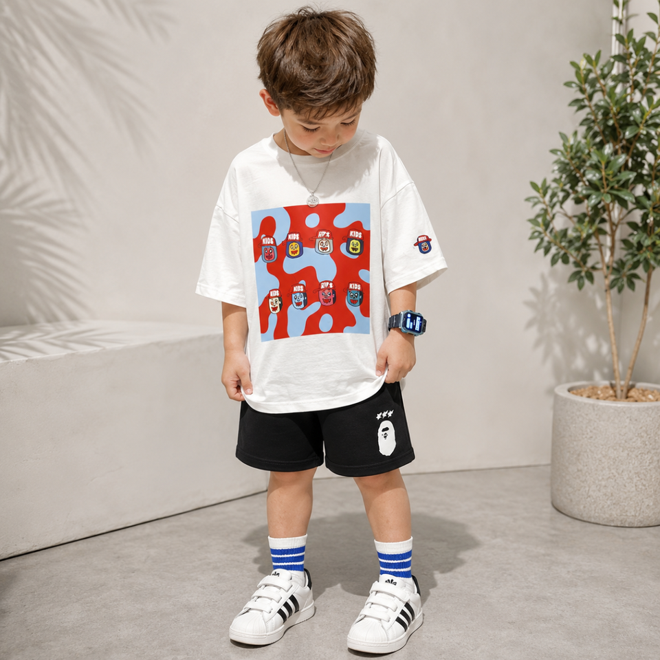 TinyTrend – Lässig & stilvoll – Kinder-T-Shirt mit farbenfrohem Aufdruck