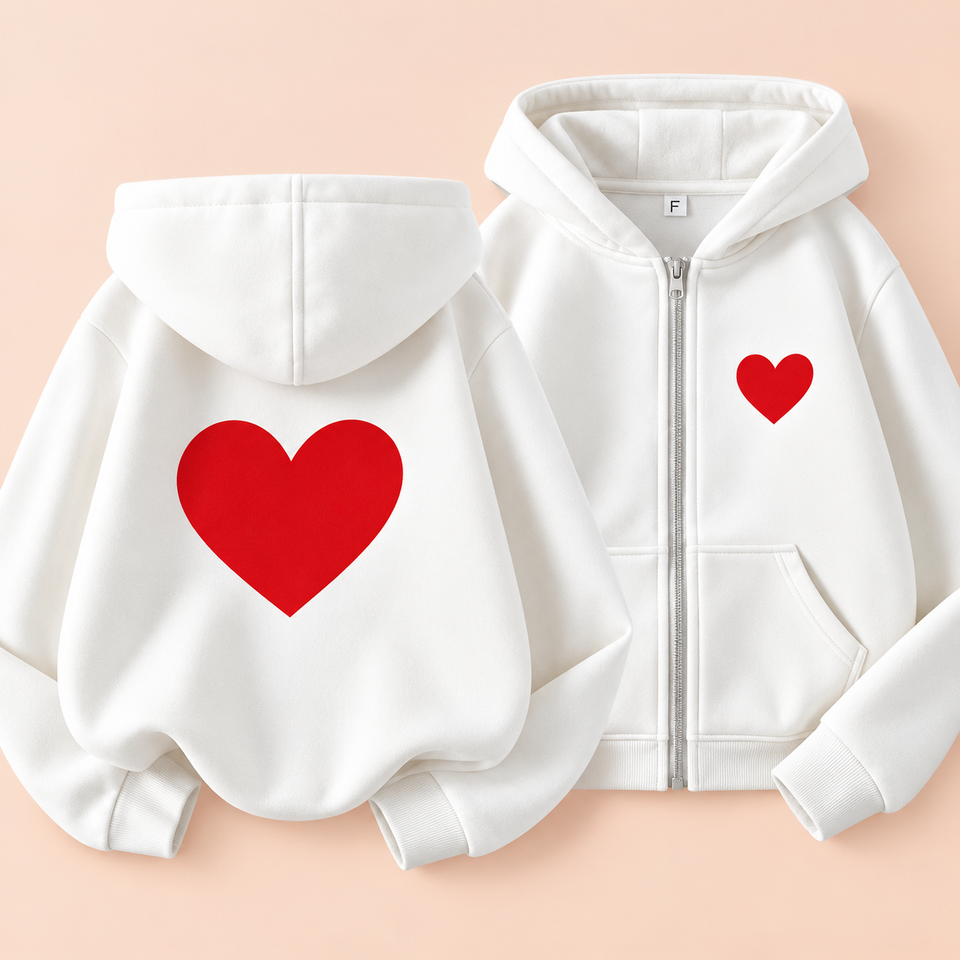 LittleLove – Zart & Lieb – Kinder-Hoodie mit Herzchenmuster