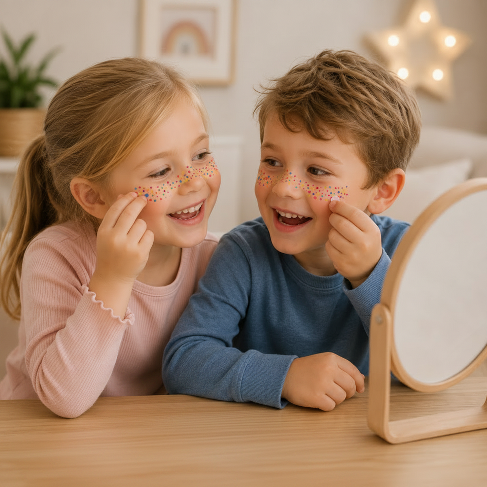 PartyFreckles – Farbenfroh & festlich – Temporäre Gesichtssticker (6er-Set)