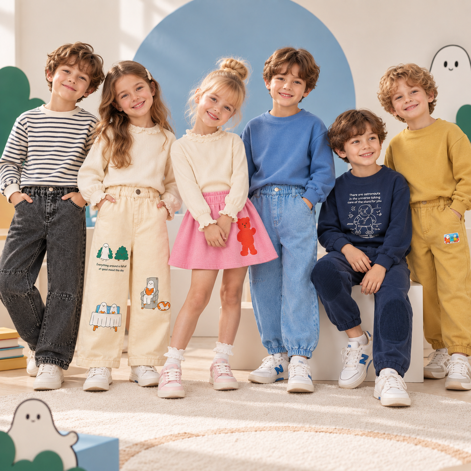 TrendStyle – Trendig & bequem – Kinderhose im Jogging-Denim-Stil