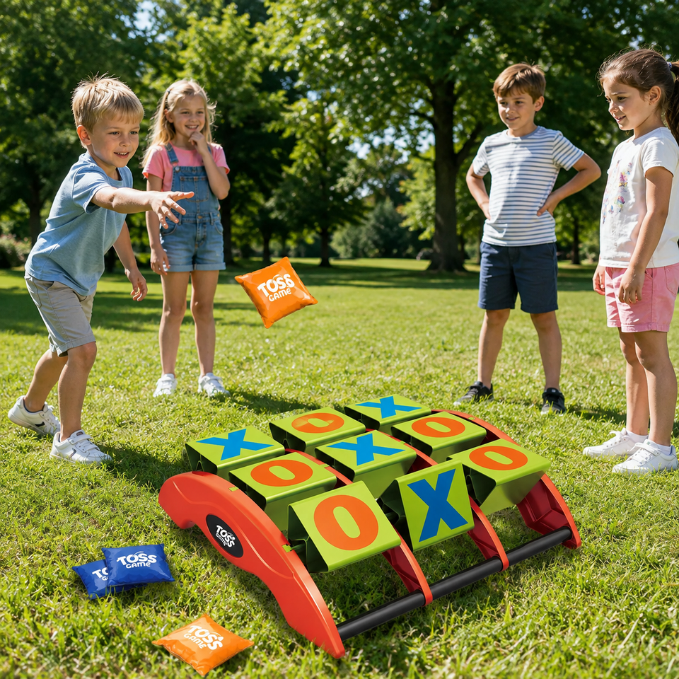 SkillShot – Sportlich & herausfordernd – Spiel „Tic-Tac-Toe“ mit Bohnensäckchen