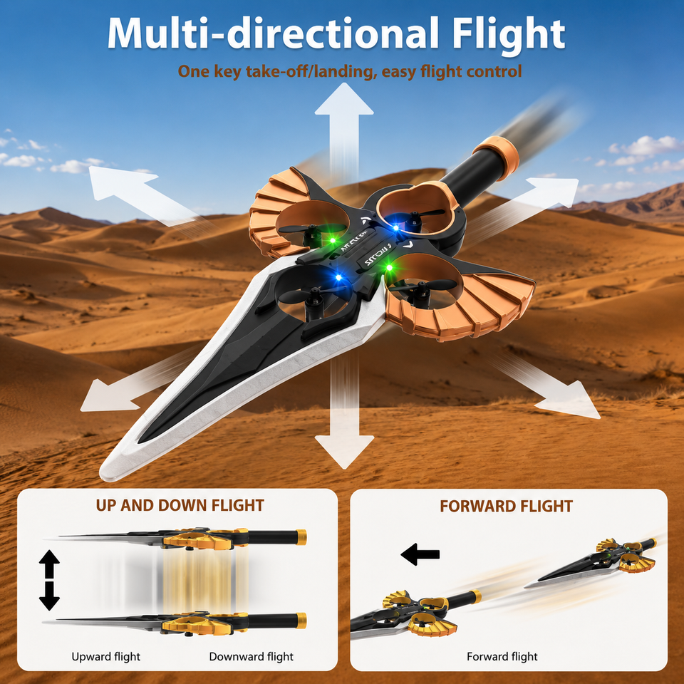 AirBlade – Verspielt & interaktiv – ferngesteuertes Flugspielzeug im Schwert-Design