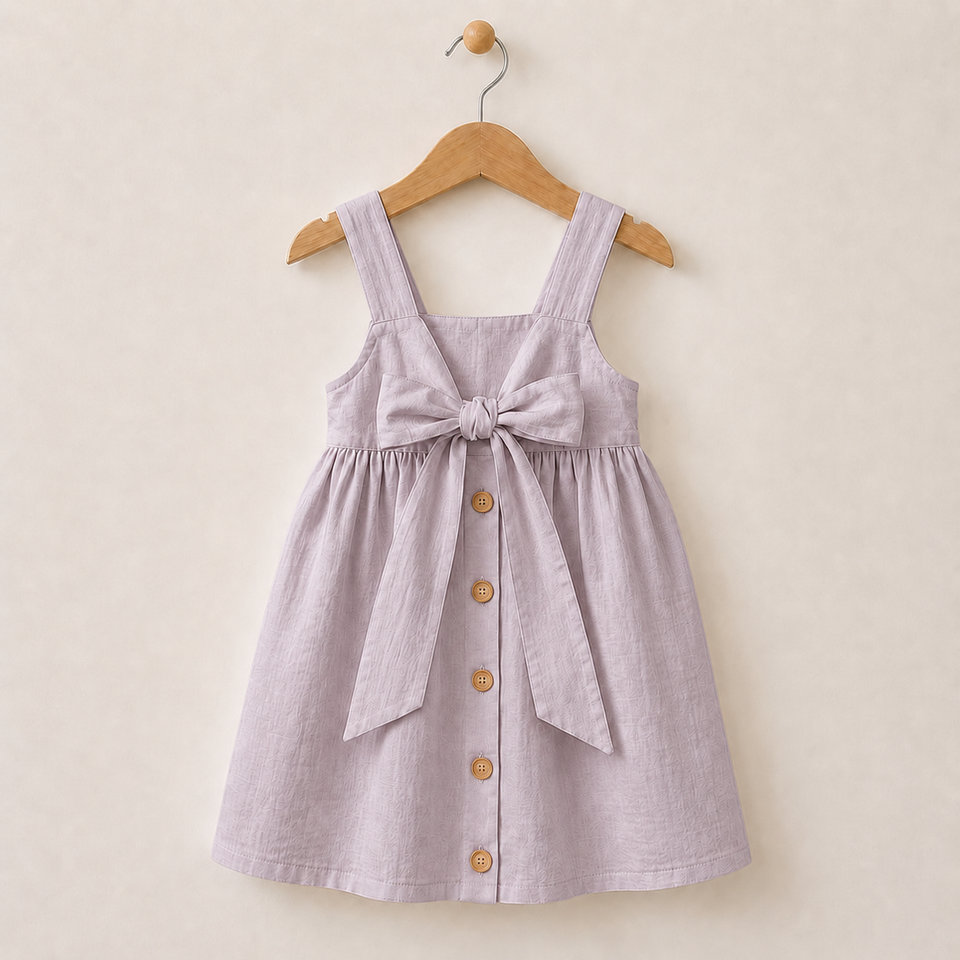 BloomGrace – Niedlich & bequem – Kinderkleid mit Schleife und verstellbaren Trägern
