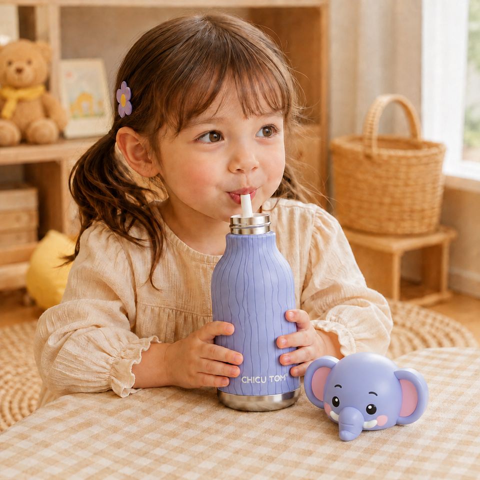 AnimalSip – Niedlich & praktisch – Kinder-Thermosflasche aus Edelstahl mit Tiermotiv