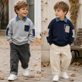 CoolJunior – Warm & stilvoll – Jungenpullover mit Jeanskragen