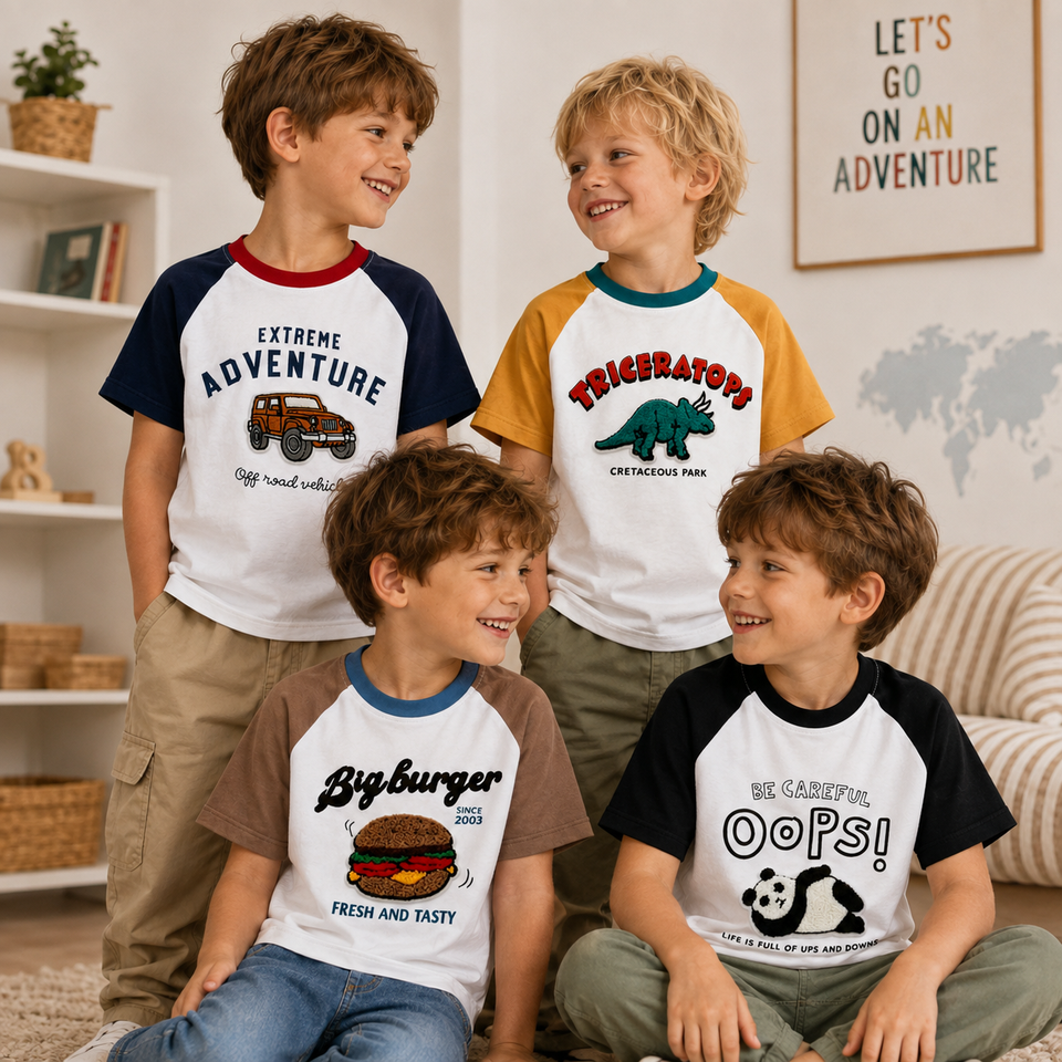 StreetBoy – Cool & bequem – Kinder-T-Shirt mit Raglanärmeln und Aufdruck