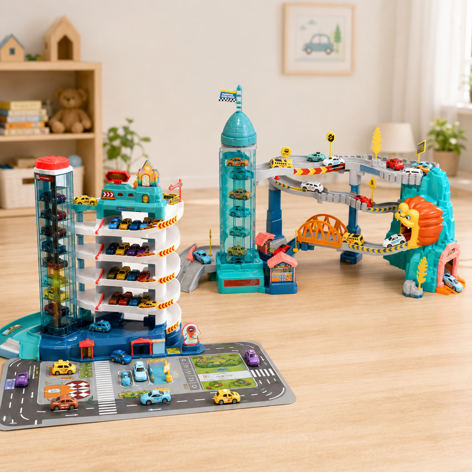 AutoWorld – Lernreich & interaktiv – Elektrisches Parkhaus-Spielset