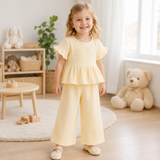 SoftCharm – Elegant & bequem – Mädchen-Set mit Rüschenoberteil und langer Hose