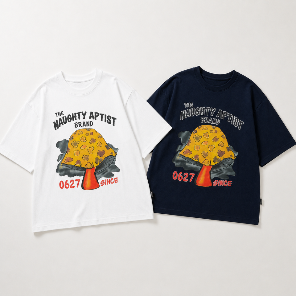MushroomPlay – Casual & Streetwear – Oversized-T-Shirt mit Pilz-Print