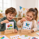 BrainyKids – Logisch & Unterhaltsam – Pädagogisches Kartenspiel aus Holz