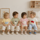 LittlePatch – Cartoon & Spaß  – Kinder-T-Shirt mit Cartoon-Aufnähern