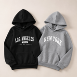 MiniUrban – Gemütlich & stilvoll – Kapuzenpullover mit Los-Angeles-/New-York-Aufdruck