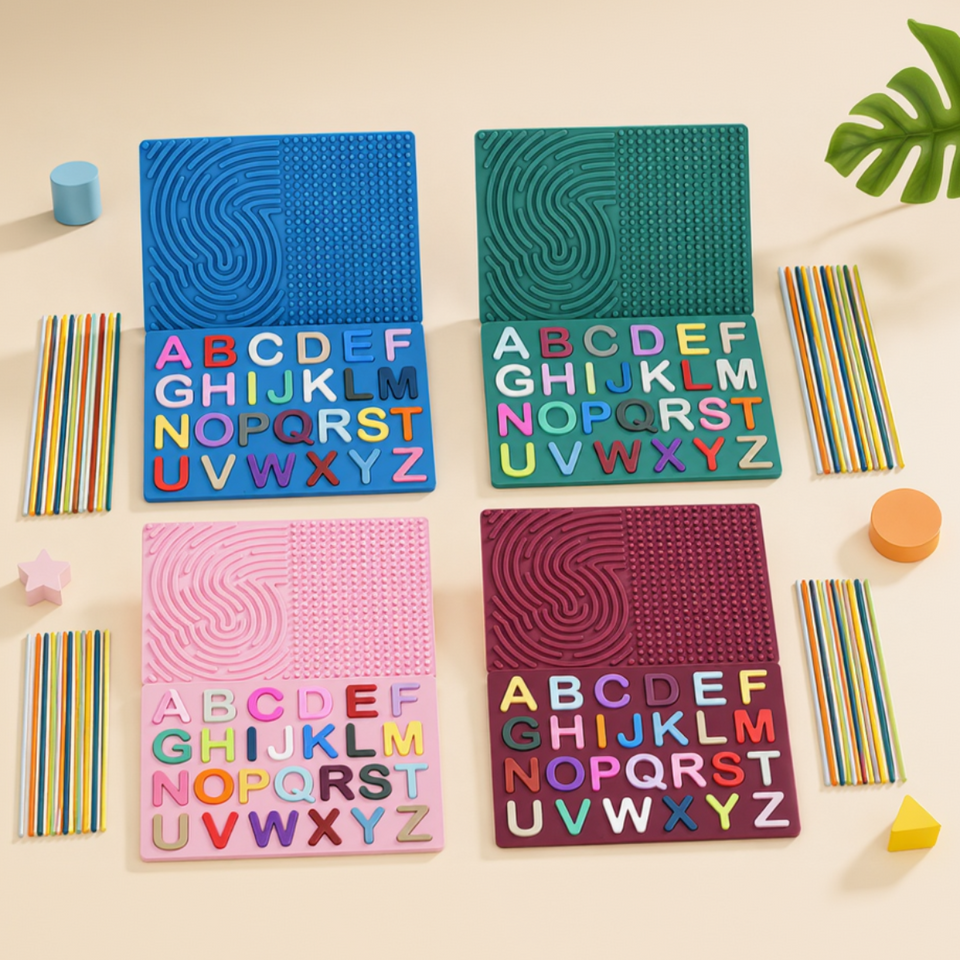 BrainyKids – Lern- und Sinnesförderung – Silikon-Aktivitätsbrett mit Buchstaben