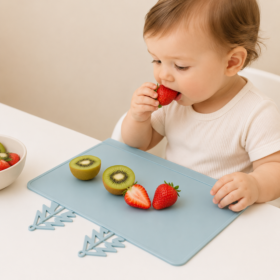 BabySafe – Praktisch & hygienisch – Silikon-Tischset mit erhöhtem Rand